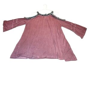 POL Purple/Burgandy Cold Shoulder Top, Size S, Will Fit S-L